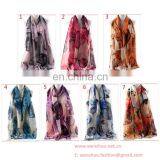 2016 Spring New Begonia Printed Voile Scarves With Sunblock thumbnail-4