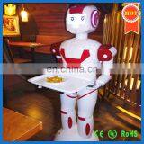 2017 High Quality Humanoid Robot Waiter Restaurant Meal Delivery Robot