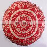 Indian 2017 Handmade Manufactures Ombre Mandala Design Ottomans Wholesale Red Pouf Covers thumbnail-3