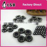 Wholesale 20L Black Plastic With Crystal Stone Lady Shirt Button