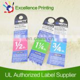 adhesive paper clothing tag