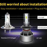 9007 HB5 6000LM CSP LED Headlight Conversion Kit, Hi/Lo Beam Headlamp, Dual Beam Head Light, Halogen Head Light Replacement, 6500K Xenon White, 1 Pair- 1 Year Warranty thumbnail-3