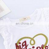 Summer Girls Clothing Set Sleeveless Letter T-shirt Lace Sequin Skirt Outfits Kids Toddler Girls Clothes thumbnail-5