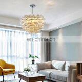 Ручная украшение для свадьбы из перьев. Современный светильник-висящий облако с LED для гостиной thumbnail-3