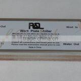 Stainless Plate Wort Chiller - 10 Plates Brewing Chiller, 1/2"male NPT X 3/4" Male Garden Hose Thread