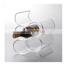 Wholesale 4 Bottles Acrylic Red Wine Display Acrylic Wine Bottle Display Holders