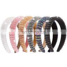 Crystal Headbands Fashion Hair Hoop Bands Bezel Luxurious Rhinestones Sponge Hairbands Women Hair Accessories Headdress thumbnail-3