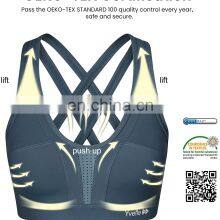 Yvette Women High Impact Sports Bras Criss Cross Back Sexy Running Bra for Plus Size thumbnail-4