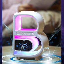 2024 private model Big B word letter Bluetooth speaker wireless phone charger charging with clock sound colorful atmosphere light