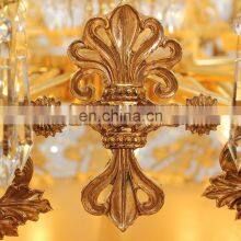 Modern Hotel Copper Luxury Hanging Lights Gold Brass Large Crystal Chandelier thumbnail-5