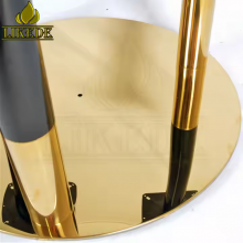 Newest High Quality Shiny Gold Black Big Large Heavy Duty 3 Pillars Columns Stainless Steel Table Base thumbnail-4
