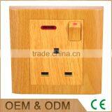 Best Quality British Standard 13A Yellow Wood Grain Square Socket With Neon Light thumbnail-1