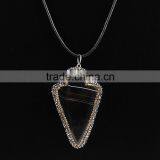 PC1612 Crystal Pave Agate Arrowhead Pendants,gemstone Pave Diamond Arrow Head Pendants thumbnail-4