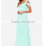 Women's Cute Light Green V-Neck Dress thumbnail-2