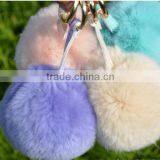 New Arrival Big Soft Rabbit Fur Ball Key Chain thumbnail-4