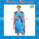 Full Sublimated Custom Made Cartoon Pattern Basketball Uniform Own Logo thumbnail-1