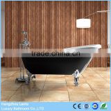 Solid surface black free standing bathtub with feet