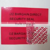 Void opened tamper proof security label sticker