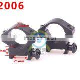 2 x Low Profile See Through 25.4mm Scope Rings 21mm Picatinny Weaver Rail Mount Free Shipping thumbnail-3