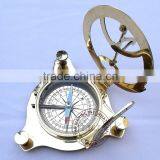 BRASS SUNDIAL COMPASS - NAUTICAL VINTAGE SUNDIAL COMPASS - MARINE MARITIME GIFT thumbnail-3