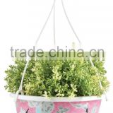Hanging basket flower pot in printed flower