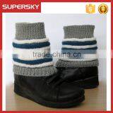 V-905 Custom Wholesale Pattern Knitted Leg Warmer Women Open Knit Boot Cuff Socks