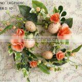2014 New 10" Artificial Polyster Rose With Eggs Easter Wreath thumbnail-1