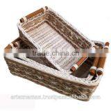 Set of three Rectangular rattan storage baskets Artex Nam An