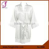 Fung 2906 Women Satin Bride Robe With Lace thumbnail-4