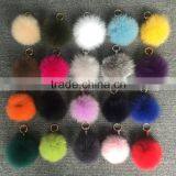 New Design Real Fur KeyChain Key Ring Fox Fur Pom Pom Fox Keyrings Accessory For Valentine's Day thumbnail-5