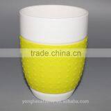 400ml coffee mug with silicone sleeve without handle