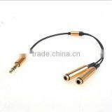Audio Stereo Jack Plug Splitter Dual Earphone Headphone Y Adapter 1 Male to 2 Female