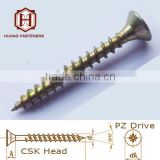Taiwan Machine galvanized yellow zinc Pozi chipboard screw fibre board screw to wood in China
