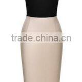Women's Official Scoop Neck Optical Illusion Slim Bodycon Pencil Dress thumbnail-2