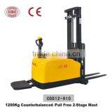 1.2 Ton Electric Pallet Stacker With Full Free 2-stage Mast