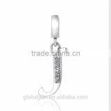 S067J Globalwin 925 Sterling Silver Alphabet Letter J Paved With Crystals Charms thumbnail-3