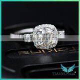 Custom Engagement Rings Fashion Design 14K White Gold Cusion Cut Moissanite Diamond Rings thumbnail-3