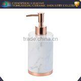 Hotel Rose Gold Metal Base Ceramic Bathroom Accessories Whit Marble Effect thumbnail-2