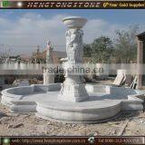 Large Outdoor Stone Fountain With Lady Statue thumbnail-1