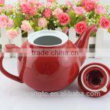 China Factory Custom Logo Promotion Cheap Red Glaze Porcelain Tea Accessories Ceramic Tea Pot thumbnail-3