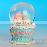 2015 Gift Event Party Wedding Glass Resin Water Snow Ball/snow Globe,adorable twins