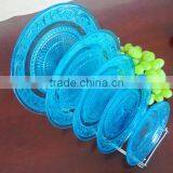Set 5 Blue Color Colored Glass Bowl Plate for Fruit or Spice Table Decoration thumbnail-3