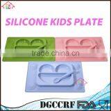 NBRSC Silicone Kids Plates Baby Food Mat Silicone Suction Placemat Happy Face Feeding Plate for Toddlers thumbnail-2