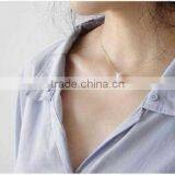 Single 7.5-8mm White Akoya Pearl Necklace With 14k Gold Chain thumbnail-2