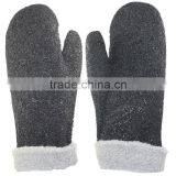 NMSAFETY Black PVC Interlock Teddy Fur With Black PVC Dots on the Surface Glove thumbnail-1