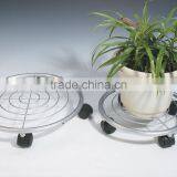 13.5" Metal Wire Flower/ Plant Stand Holder With Wheels thumbnail-2