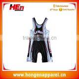 Hongen apparel sublimation wrestling suit mens low cut custom wrestling singlet