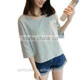 Latest Design Lady T-Shirt 100% Cotton Women Round Neck Design T-Shirt thumbnail-4