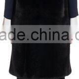 Women Black Round Neck Mink Fur Bottom Vests Customized thumbnail-4