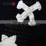 100% Cotton Hand Crocheted Sweater Black Womens Crop Top thumbnail-4